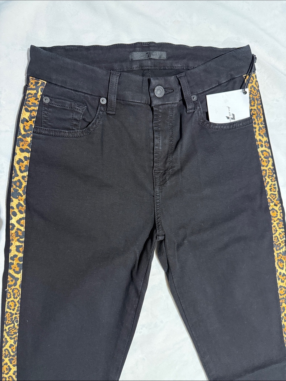 SFAMK 7 For All Mankind Ankle Gwenevere Animal Stripe Cheetah B(AIR) Jeans 27